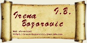 Irena Božorović vizit kartica